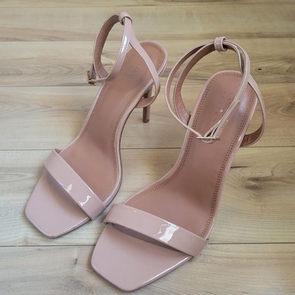 Asos Design Neva Barely There Heeled Sandals Nude Size 10 - Picture 1 of 10